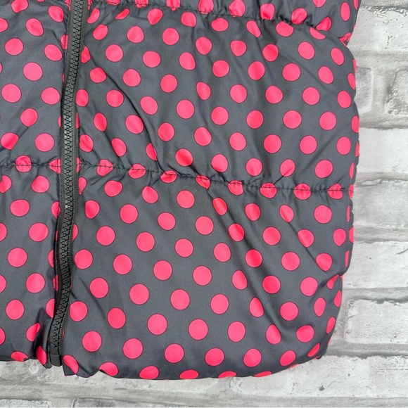 Old Navy Girls Pink Gray Polka Dot Frost Free Puffer Vest - Size M (8) - Picture 2 of 8